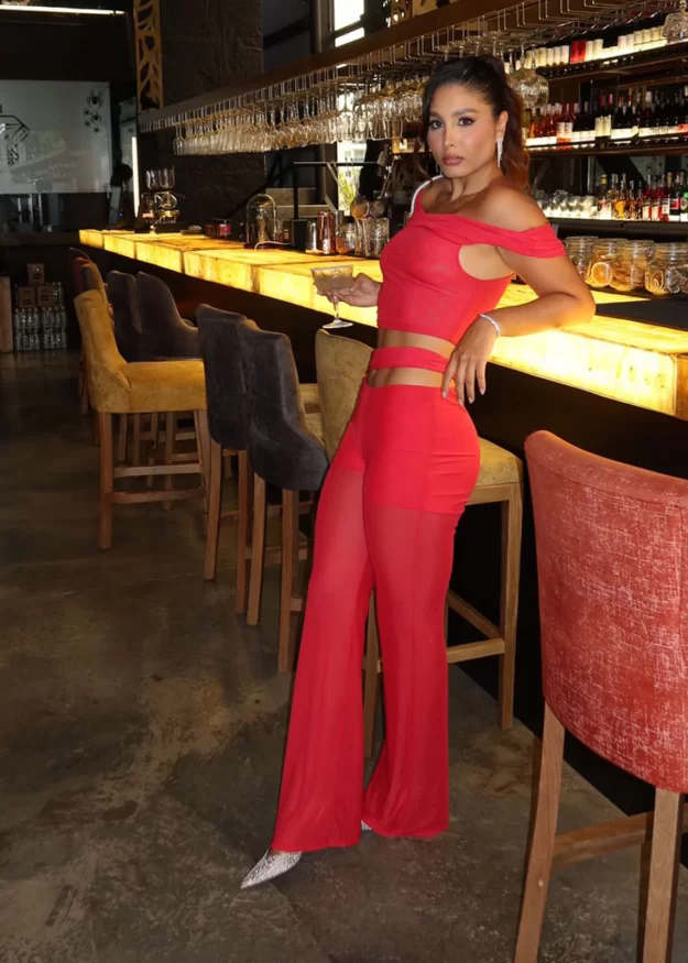 Set pantalón & top Soho rojo